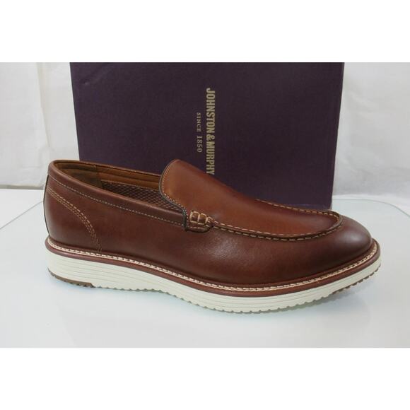 Johnston And Murphy Upton Venetian Slip On Loafer Comfort Tan Full Grain
